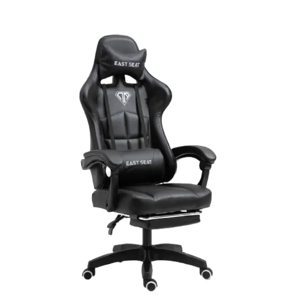 EAST SEAT GAMING CHAIR WITH FOOT REST BLACK EAST SEAT GAMING CHAIR WITH FOOT REST BLACK